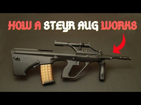 How A Steyr AUG Works. Animation Of Mechanisms of Steyr AUG.