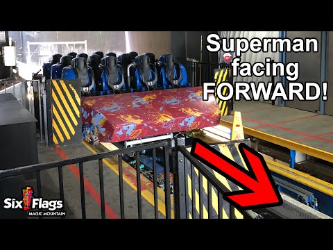 Superman Ride NOW facing FORWARD! | Six Flags Magic Mountain