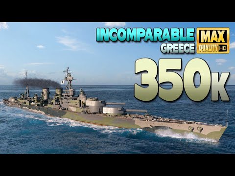 Battleship Incomparable: Huge result on map Greece - World of Warships