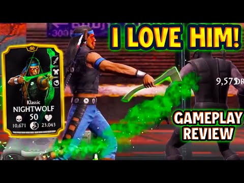 Klassic Nightwolf Review in MK Mobile! This Guy Is AWESOME! Gameplay + Review.