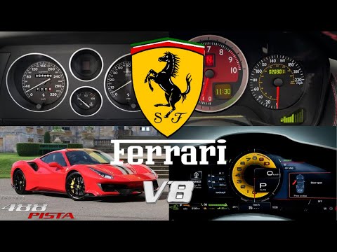 Ferrari mid-engine v8 acceleration battle (0-60mph) (0-100kph) (1989-2023) #acceleration #car #race 