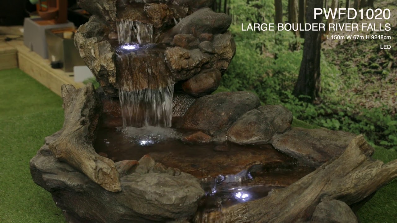 Large Boulder River Falls Water Feature