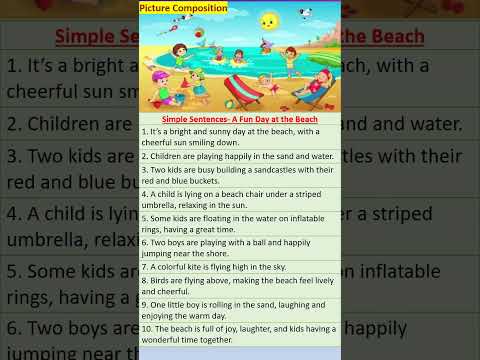 Picture composition in English - Fun day at Beach  Grade 4 to 10 #english#shorts
