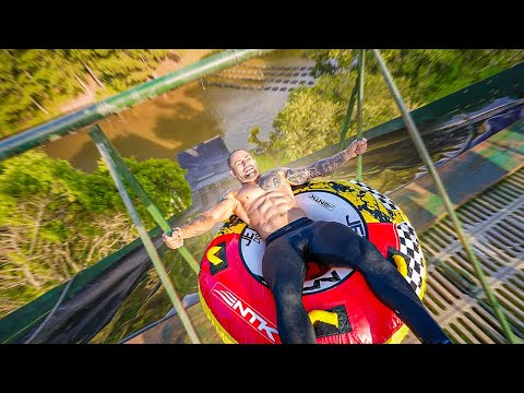 DESAFIO DA BOIA COM MEUS AMIGOS NO TOBOGAN GODZILLA