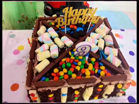 Leni's 9th birthday party#birthdaypartyathome #cake #blowthisupforme