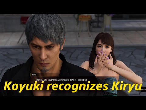 Koyuki recognizes Kiryu  Like a Dragon: Infinite Wealth Four Shine Reunion