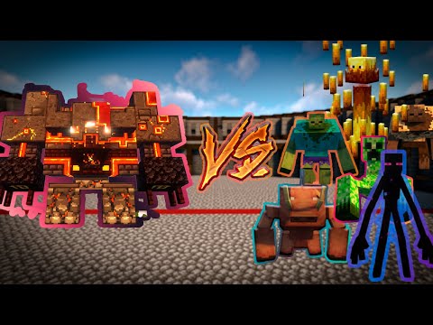 Mods battle - Minecraft Battle - Netherite monster golem against mutant mobs in minecraft. Who will win?