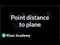 Point distance to plane | Vectors and spaces | Linear ...