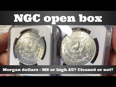 NGC open box coin grade results - Morgan dollars - MS or high AU? Cleaned or not cleaned?