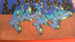 preview picture of video 'graff sur papier-débutant-concours de mcflycon-slyme'