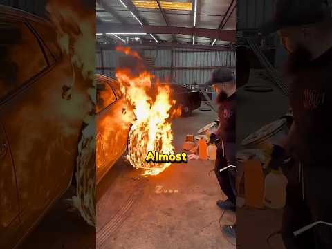 Mechanic Use Fire to Seat Tire