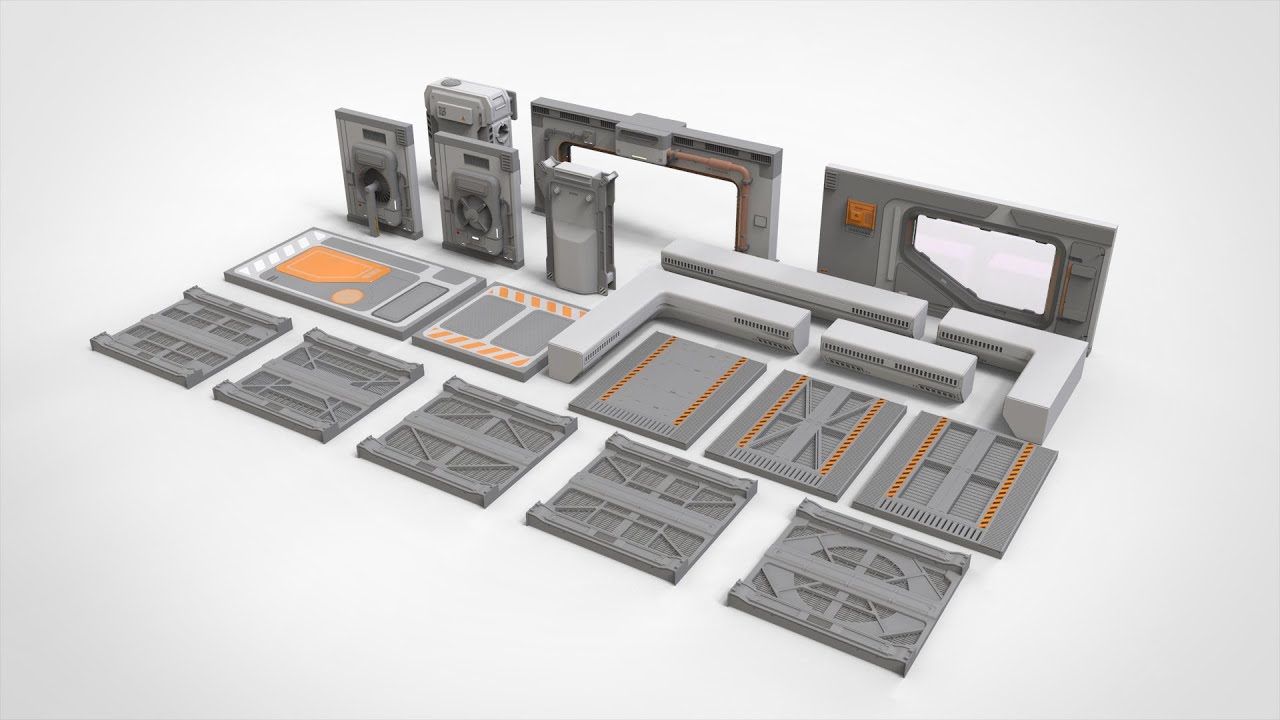 Sci-fi architecture kitbash 32 3D Model