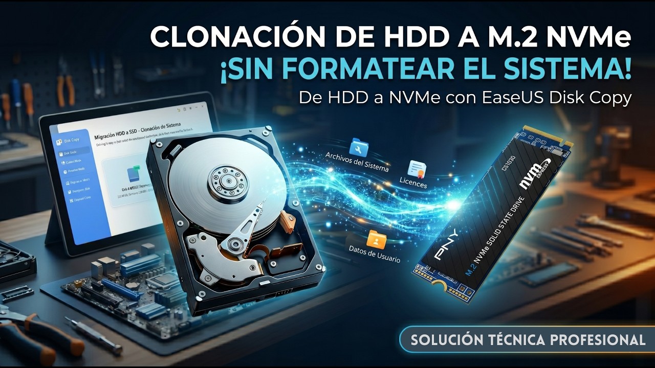 Clonación perfecta de HDD a SSD M.2 NVMe sin perder nada