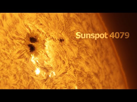 Close-Up View of Massive Sunspot AR4079 | Captured with My Telescope