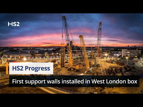 First support walls installed at HS2's Victoria Road Crossover Box in West London