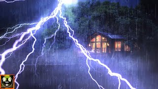 Thunderstorm Sounds with Heavy Rain and Mighty Thunder to Sleep in a Forest Treehouse at Night