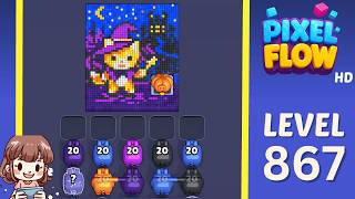 Pixel Flow Level 867 Solution Walkthrough
