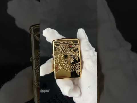 Zippo 29265 – Zippo Armor Red Eyed Dragon 360 Degree Engraving Gold Plate  #zippo #zippolighter
