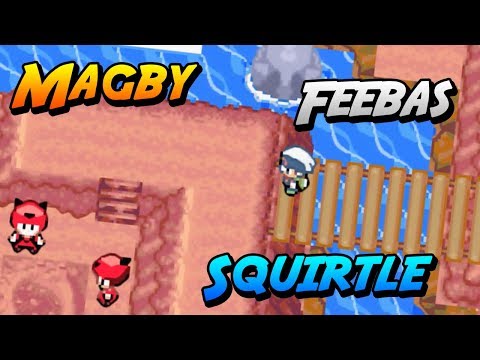 MAGBY, FEEBAS Y SQUIRTLE en Pokémon HOENN ADVENTURES