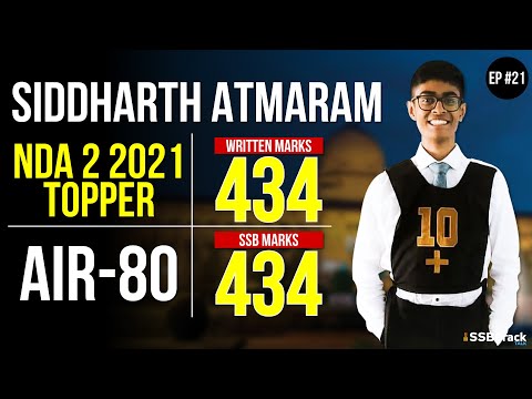 Siddharth Atmaram NDA 2 2021 Topper | AIR-80 | SSBCrack Talks #21