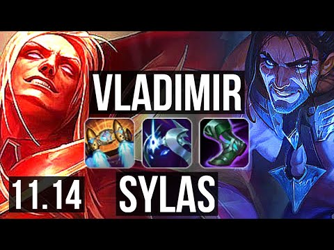 VLADIMIR vs SYLAS (MID) | 8/0/3, 1300+ games, 1.3M mastery, Legendary | KR Diamond | v11.14