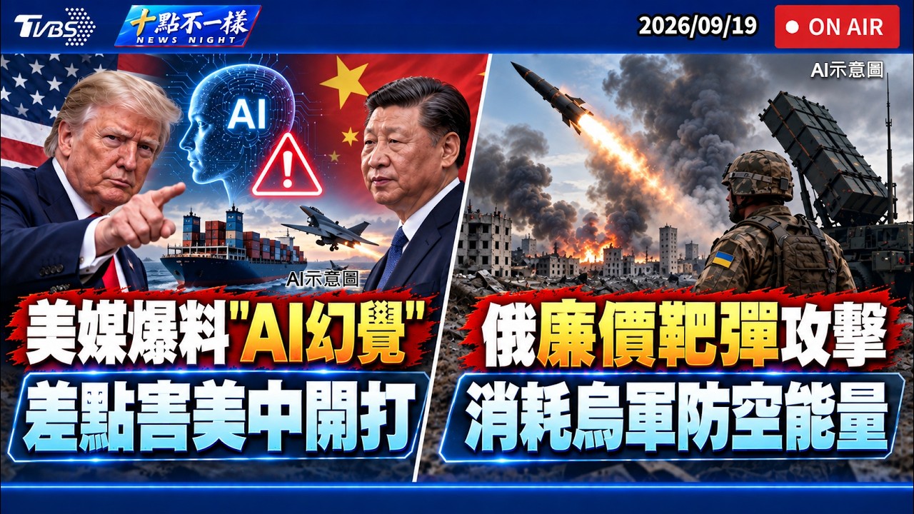 【0919 十點不一樣LIVE】CNN爆料"AI幻覺"差點害美中開打 俄廉價靶彈攻擊消耗烏軍防空能量