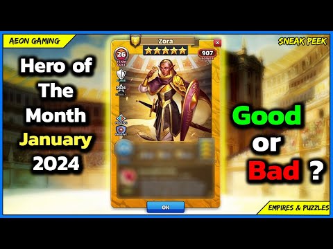 🌟Review & Grading January 2024 Hero of The Month Zora ☀️ - Empires & Puzzles |Sneak Peek|