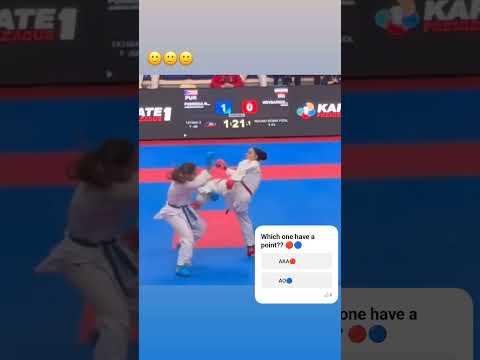 which one have a point 🔴🔵?? #karate #karateh #kumiteh #kumite #karate1 #iran #sports #sport #judo