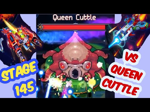 Galaxiga: Stage 145 vs "Queen Cuttle Boss " -  hard
