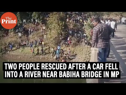 Two people rescued after a  car fell into a river near Babiha Bridge in Mandla
