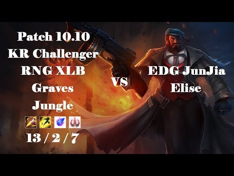 RNG XLB - Graves Jungle vs Elise - EDG JunJia - KR Challenger 1165 LP - Patch 10.10