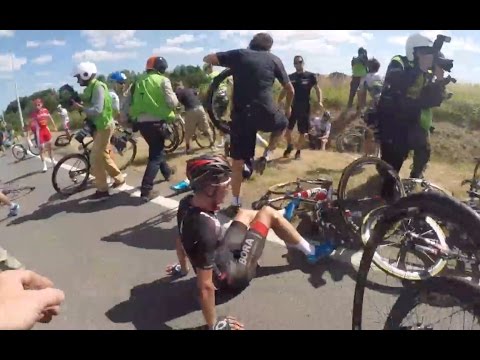 Tour de France 2015 Stage 3 crash - OGE Mechanic Cam