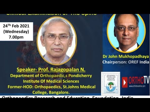 OREF Webclass: Clinical examination of the Spine: Dr. Rajagopalan N