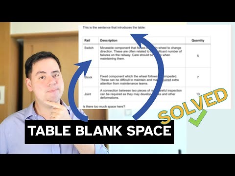 How to remove white space around a table in Word