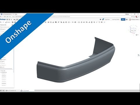 Rear Bumper variation Onshape Training Surfaces