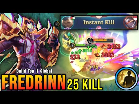 25 Kills!! Offlane Fredrinn Instant Kills Enemies!! - Build Top 1 Global Fredrinn ~ MLBB