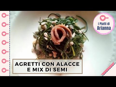 Insalata di Agretti con Alacce e Semi di Lino, Zucca e Girasole - #iPiattiDiArianna