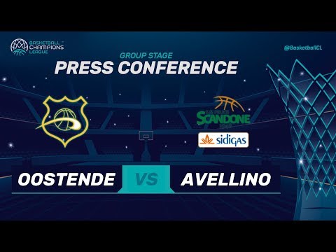 Oostende v Sidigas Avellino - Press Conference - Basketball Champions League 2017-18
