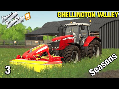 SPRING GRASS WORK Chellington Valley Timelapse - FS19 Ep 3