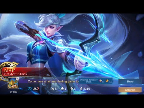 DOUBLE KILL LEGENDARY MVP 13 TIMES MIYA MOBILE LEGEND #Shorts