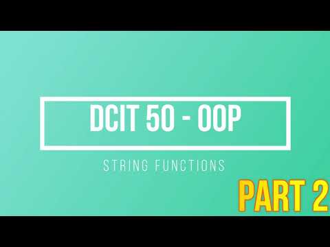 String Functions Part 2 Java Programming Dcit 50 Tagalog