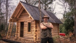 Man Builds Off Grid Log Cabin Alone in the Canadian Wilderness