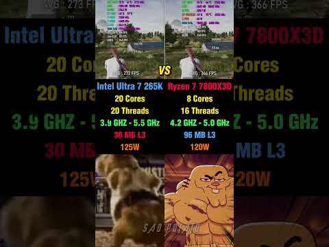 Intel Ultra 7 265K vs Ryzen 7 7800X3D - Ultimate Showdown 😳🔥#pcgaming #benchmark #amd
