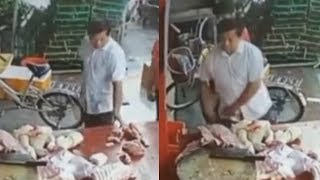 video: Chinese man admits stealing pork left in bicycle basket as prices rise during swine flu epidemic