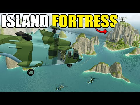 Helicopter Invasion into Impossible ISLAND FORTRESS! - Ravenfield: Battle Simulator