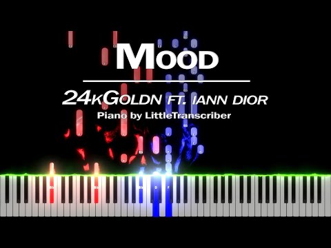 Mood - 24kGoldn piano tutorial
