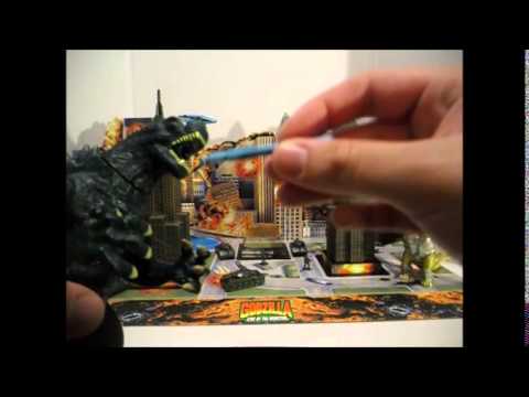 Trendmasters Godzilla attacks N.Y. Giant playset review