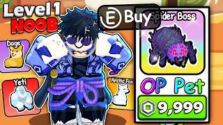 Starting as Noob with OP PET in Battle Pets Roblox!