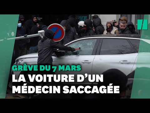 Grève du 7 mars: une voiture SOS Médecins saccagée en marge de la manifestation