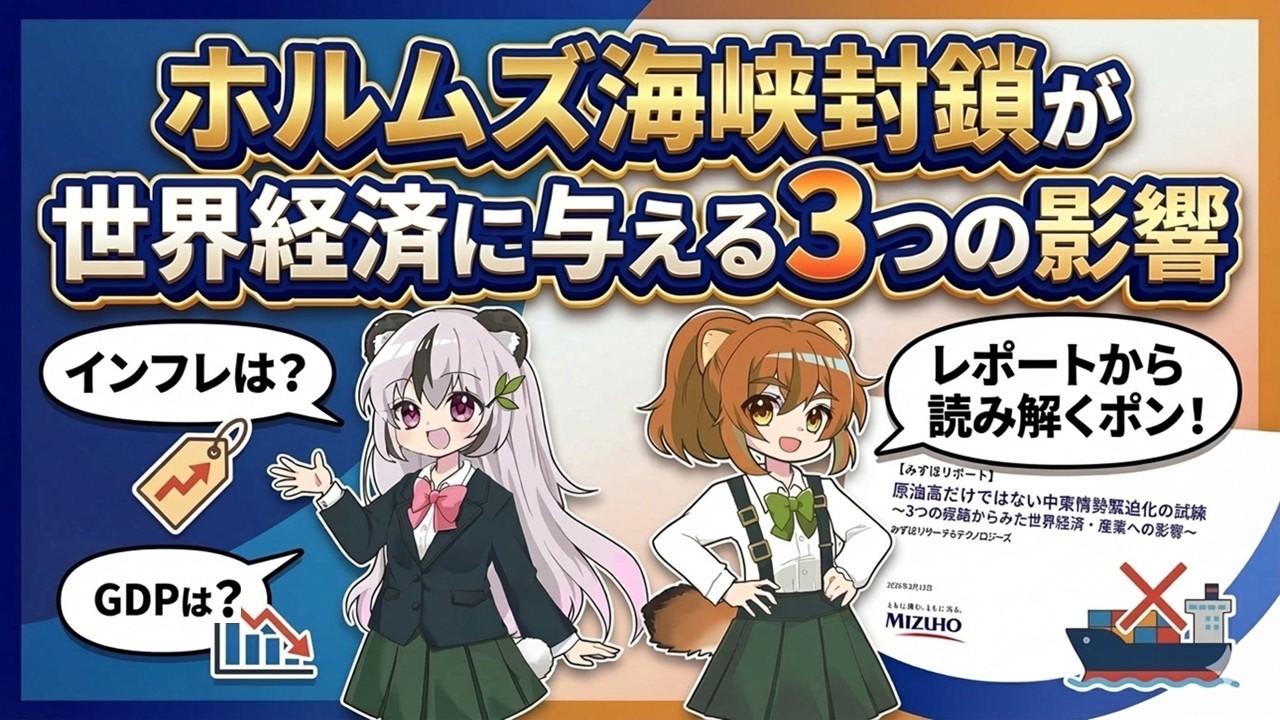 【ホルムズ海峡】原油高だけじゃない！みずほレポートから世界経済に与える「3つの影響」を読み解く【イラン戦争】【経済】